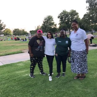 SB City Council member Kim with ONH staff at park event