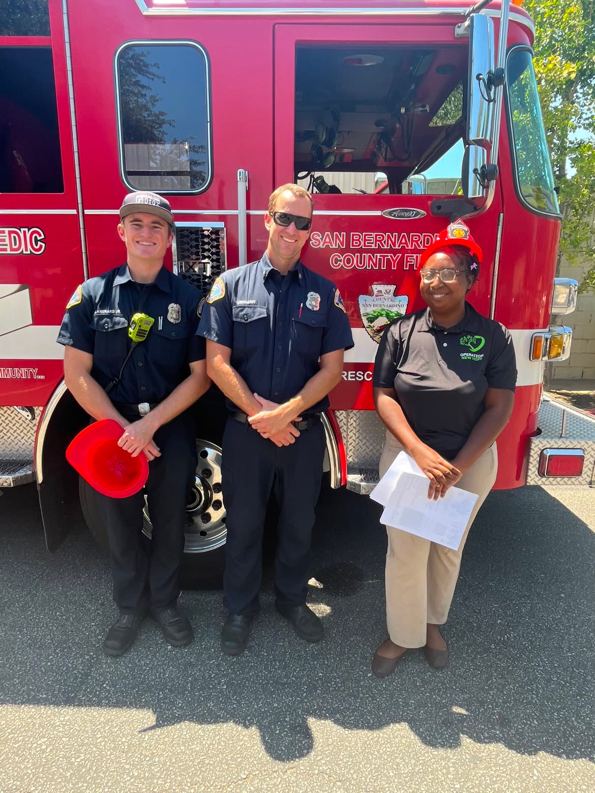 Youth Advisory Board Street Outreach 2026 — Operation New Hope staff with San Bernardino County Fire crew